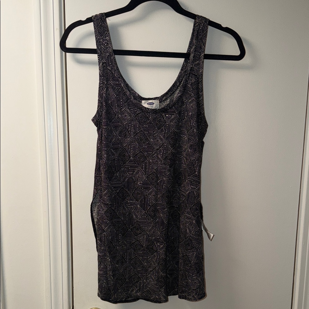 Old Navy Geometric Black Tank Top